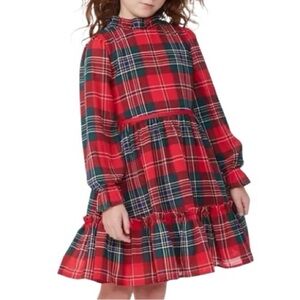 Janie and Jack Festive Plaid Dress in Red and Green